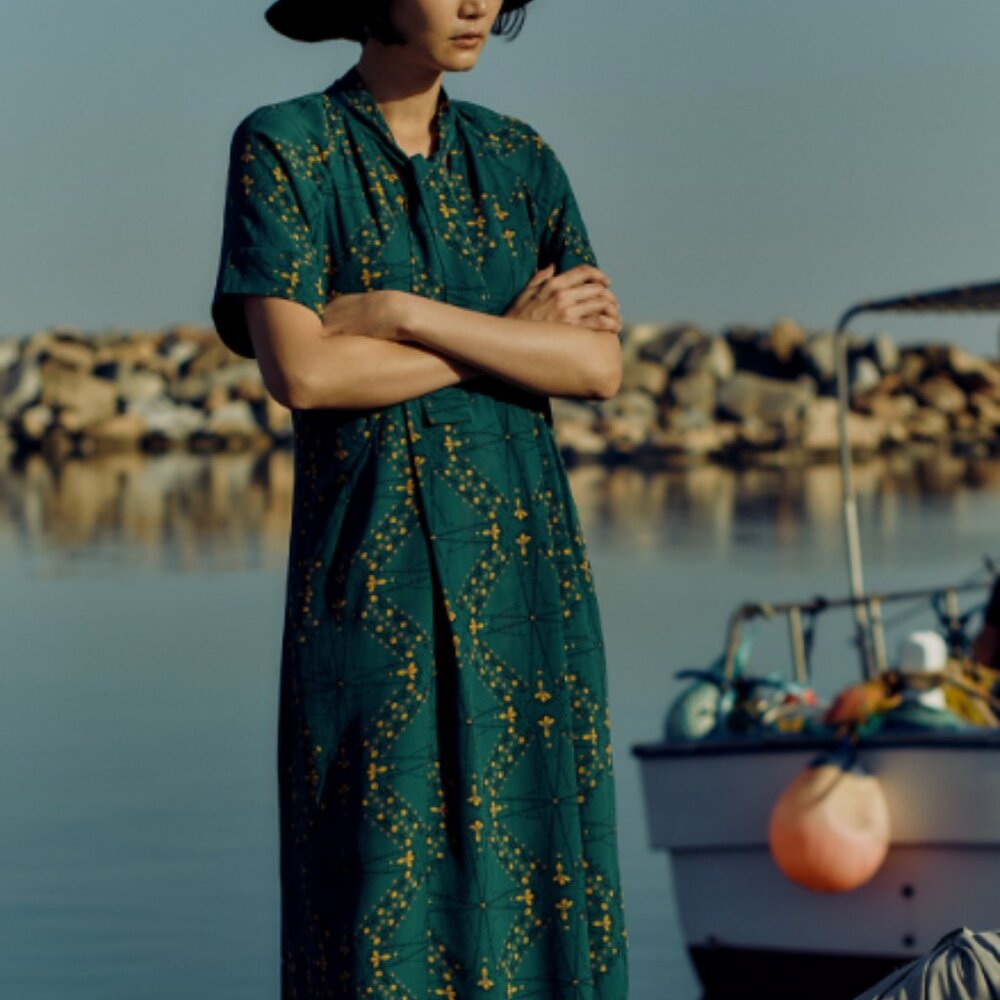 Elegant Green Floral Dress